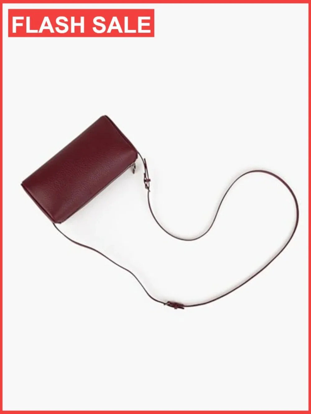 Full-Grained Leather Crossbody Hobo Bag with Adjustable Strap